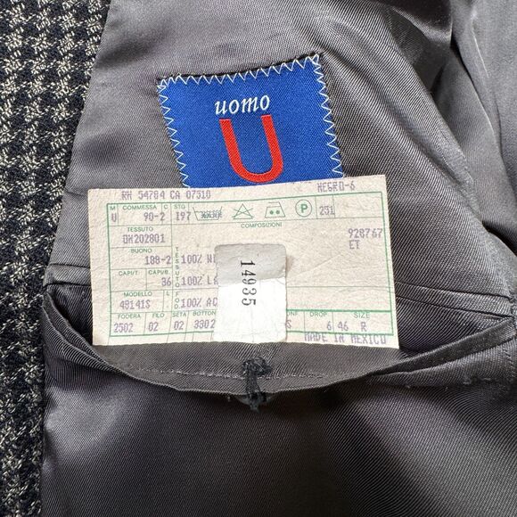 VTG Uoma Ungaro Gray Black Wool Sport Coat Jacket DIY Upcycle Cutters Crafters - Picture 6 of 12